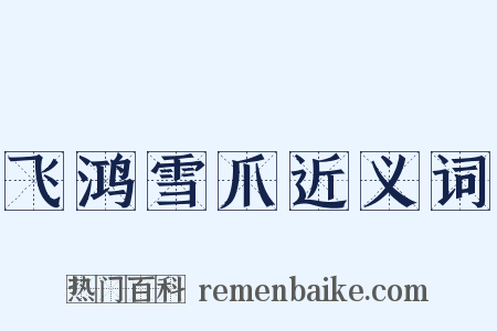 飞鸿雪爪近义词是什么意思的图片